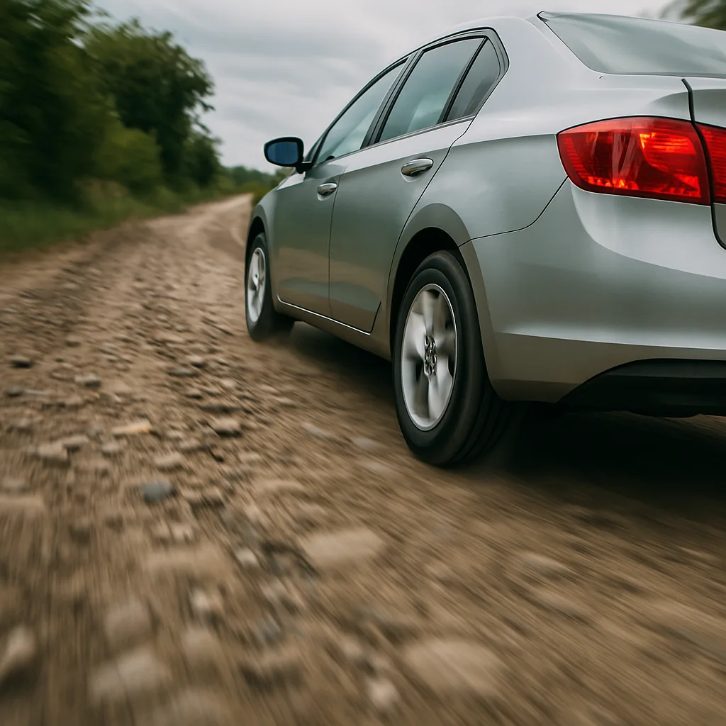 Car on a bumpy road